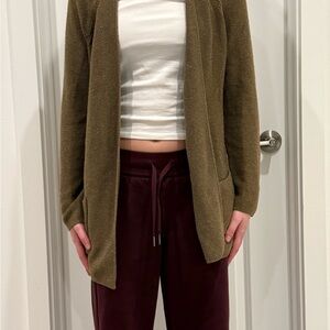 J.Jill Stylish olive/brown Open Knit Sweater size Med